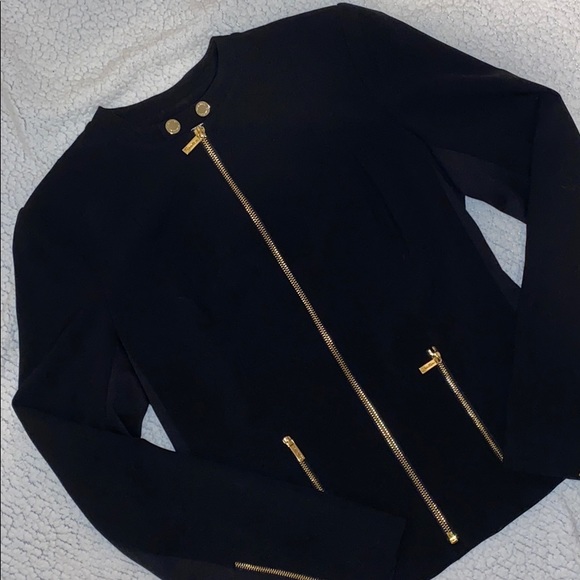 calvin klein band collar moto jacket